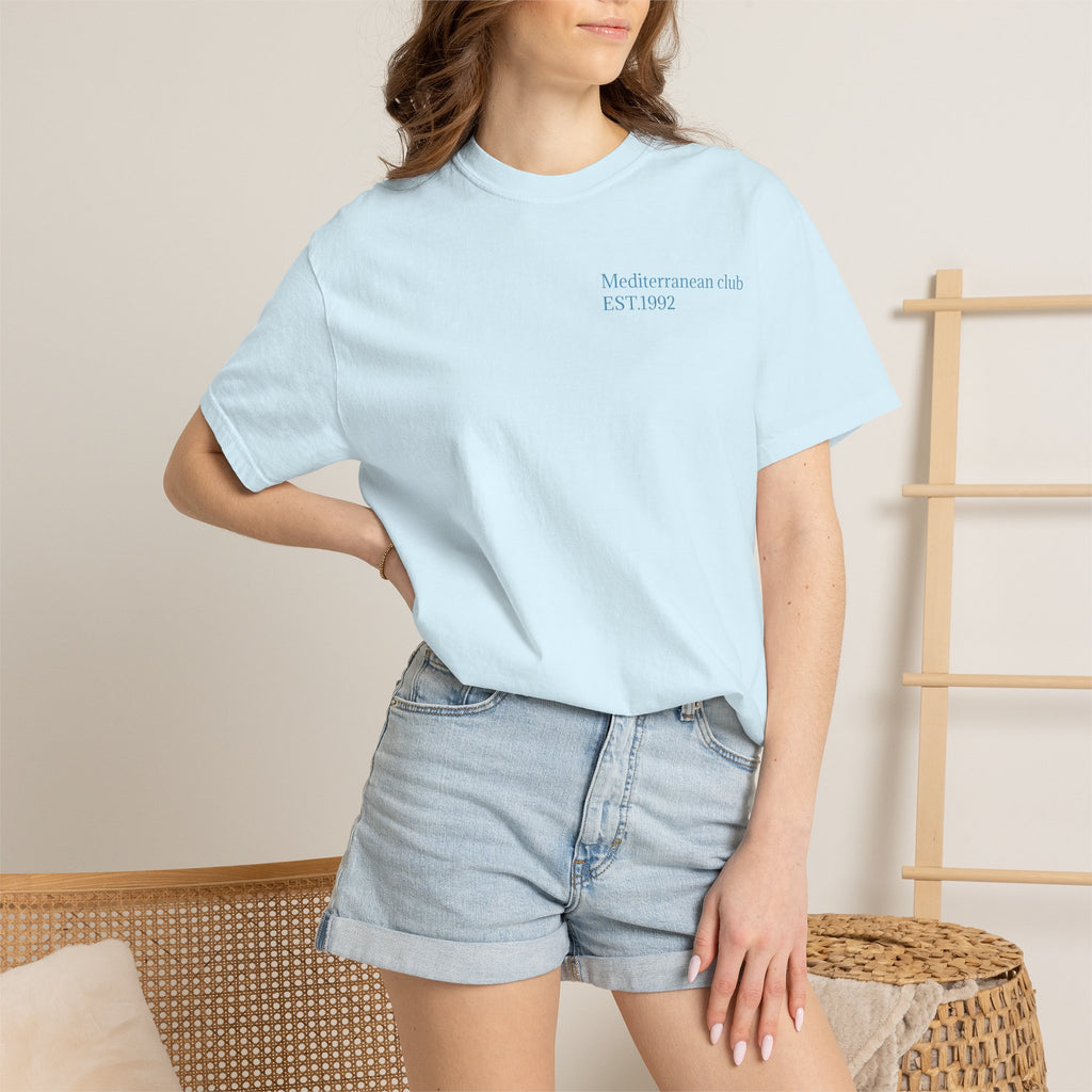 European Summer Destinations T-Shirt — Amalfi Mykonos Ibiza Monaco St. Tropez